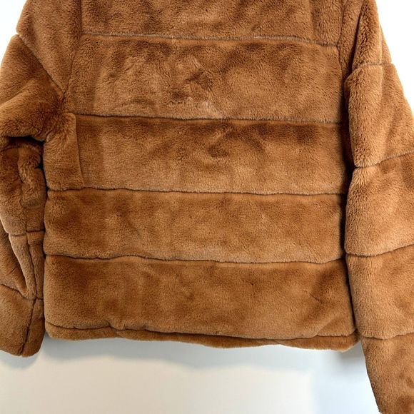 Abercrombie & Fitch Brown Fur Puffer Jacket Women - Picture 12 of 16